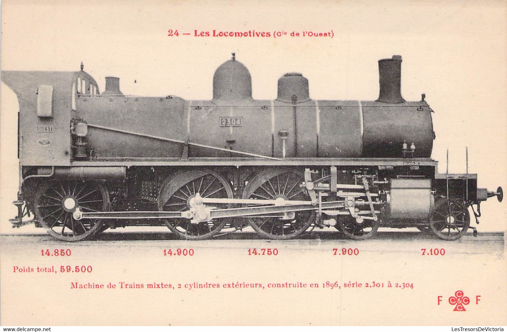CPA TRAINS - LES LOCOMOTIVES - Machine De Trains Mixtes - 2 Cylindres Extérieurs - 1896 - Série 2301 à 2304 - Treinen