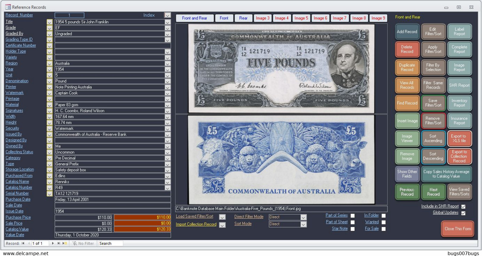 NEW 2020 Banknote Collector Database Software CDROM also Supplied by DOWNLOAD