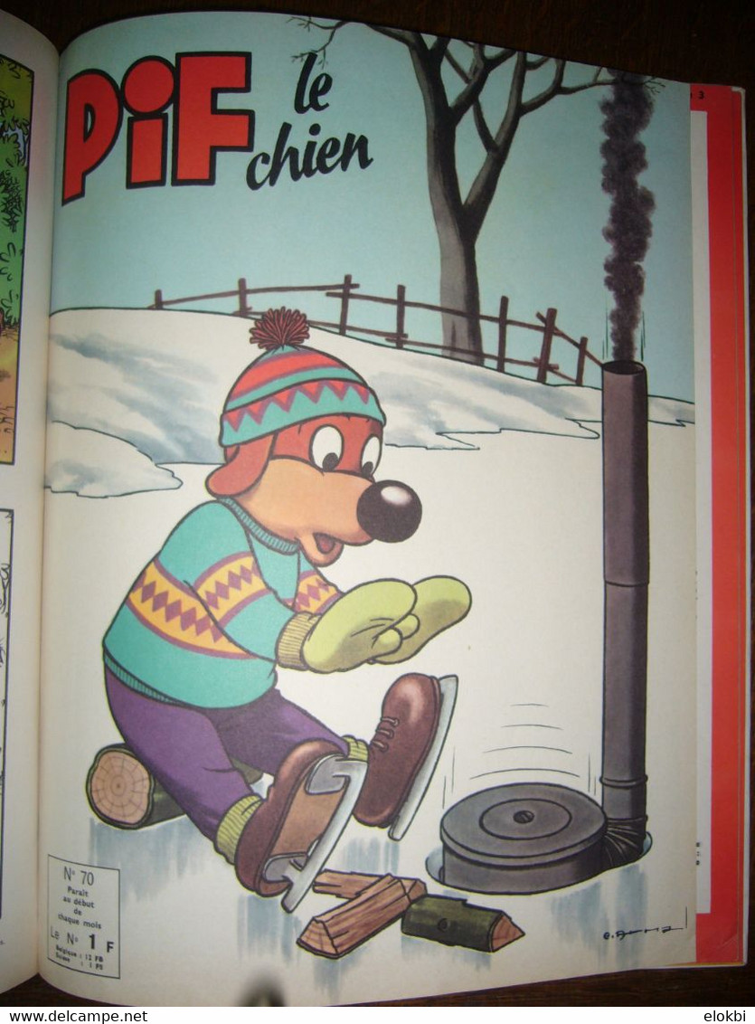 Les aventures de Pif le chien n°66 (3ème série) d’août 1963 à n°71 de janvier 1964 reliés dans un album n°9