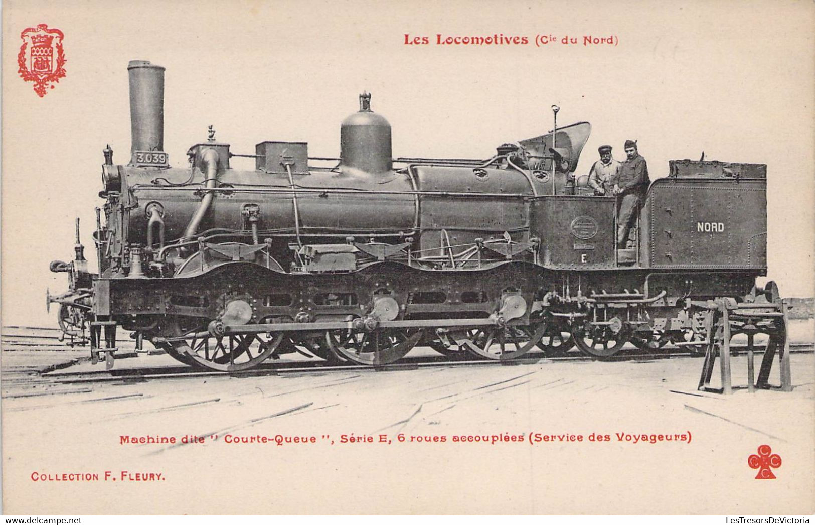 CPA TRAINS - LES LOCOMOTIVES - LOCOMOTIVES Cie Du Nord - Machine Dite Courte Queue - Série E - Collection Fleury - Eisenbahnen