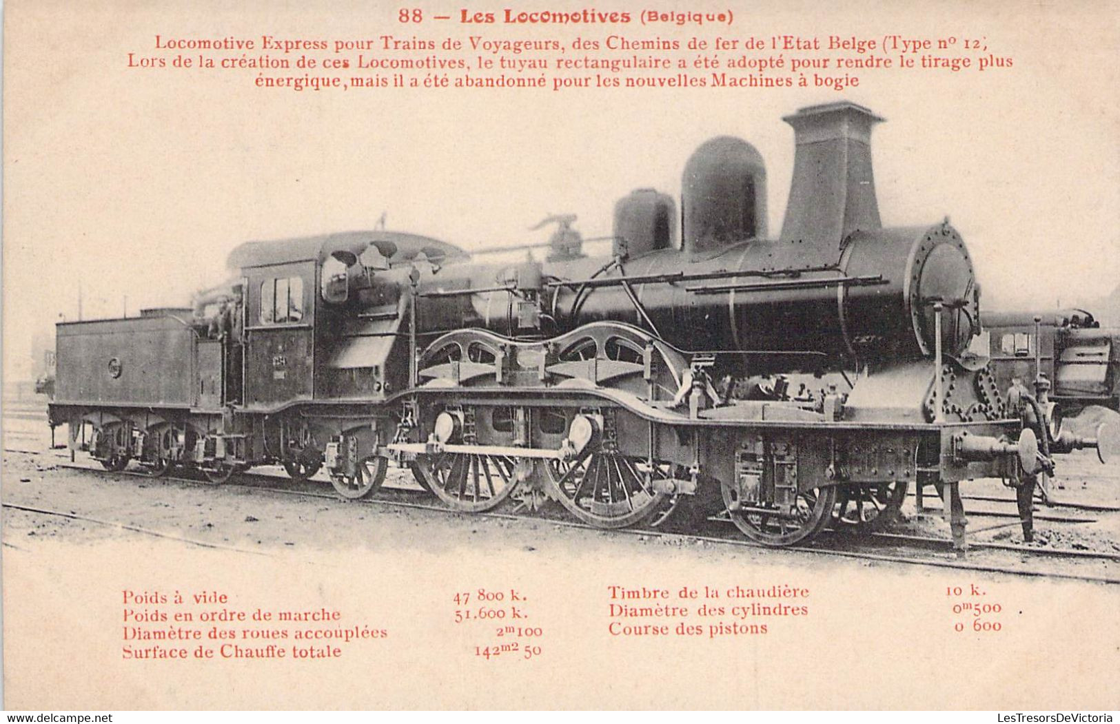 CPA TRAINS - LES LOCOMOTIVES - LOCOMOTIVES Belgique - Loco Express Pour Trains De Voyageurs Type N°12 - Fleury - Trains