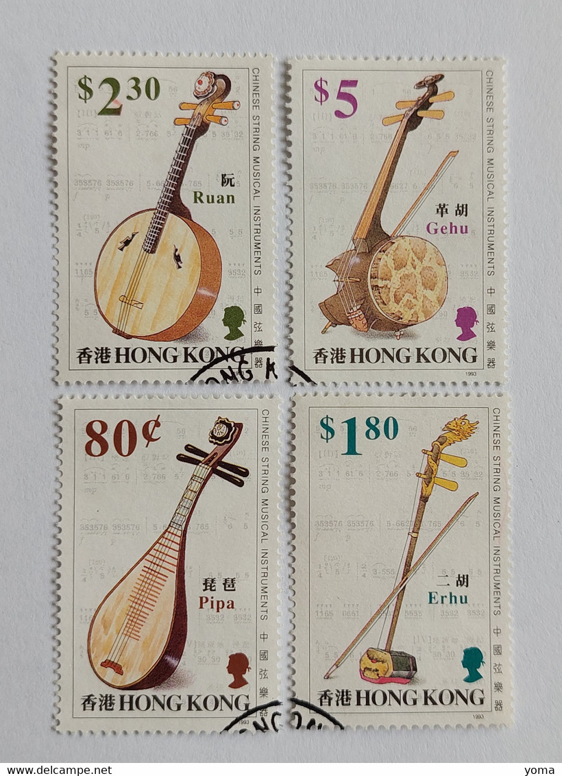 N° 715 à 718      Instruments De Musique à Cordes Chinois - Usados