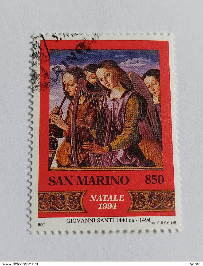 N° 1382      Anges Jouant De La Harpe Et De La Flûte  -  Noël 1994 - Used Stamps
