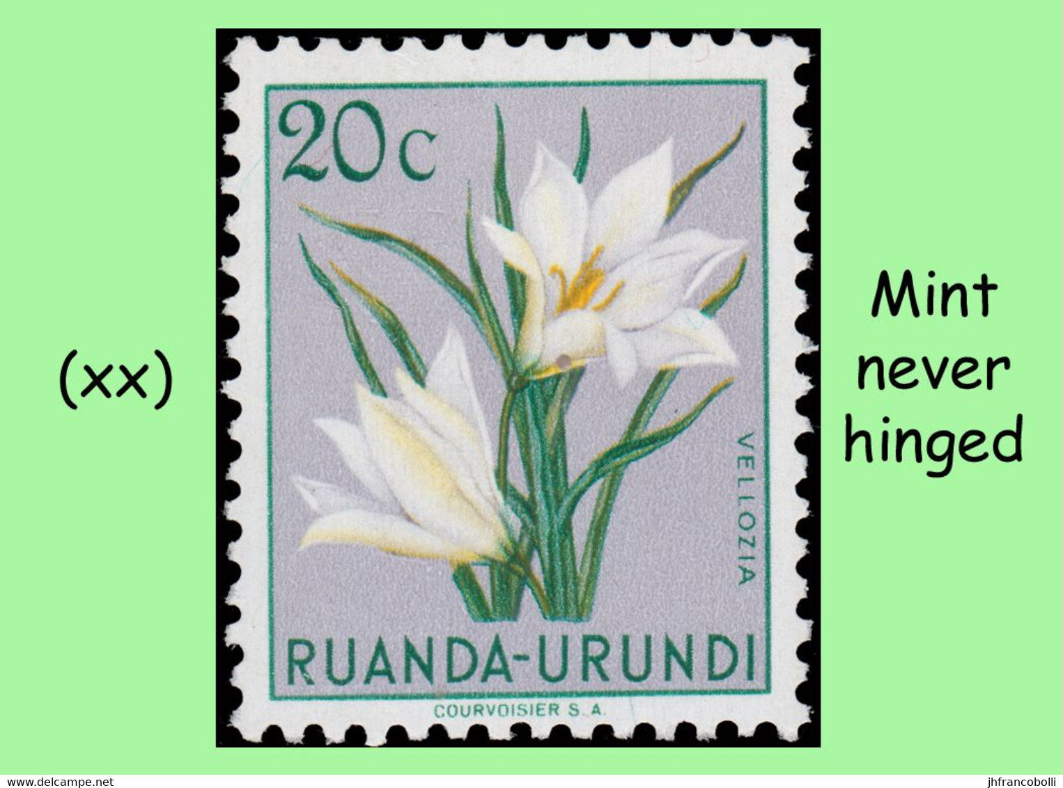 1953 ** RUANDA-URUNDI = RU 279 MNH TROPICAL FLOWERS VEOLIA ( BLOCK X 4 STAMPS WITH ORIGINAL GUM ) - Nuovi