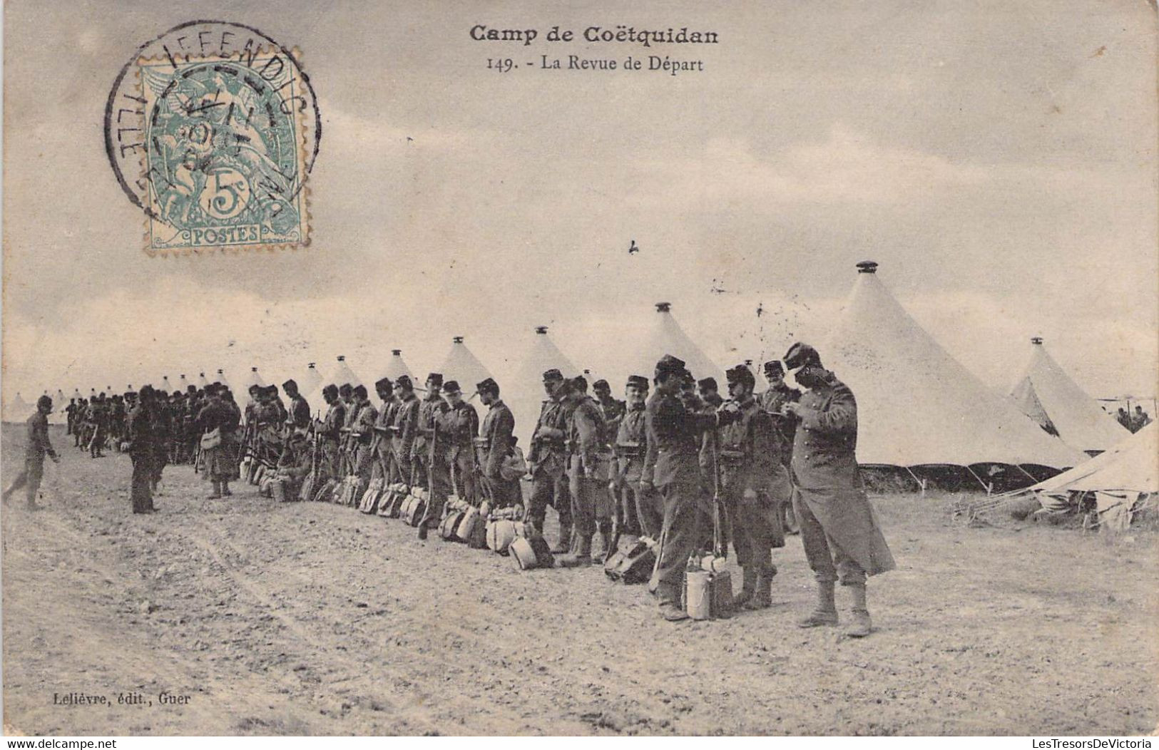 CPA MILITARIAT - CAMP De Coëtquidan - La Revue De Départ - Régiments