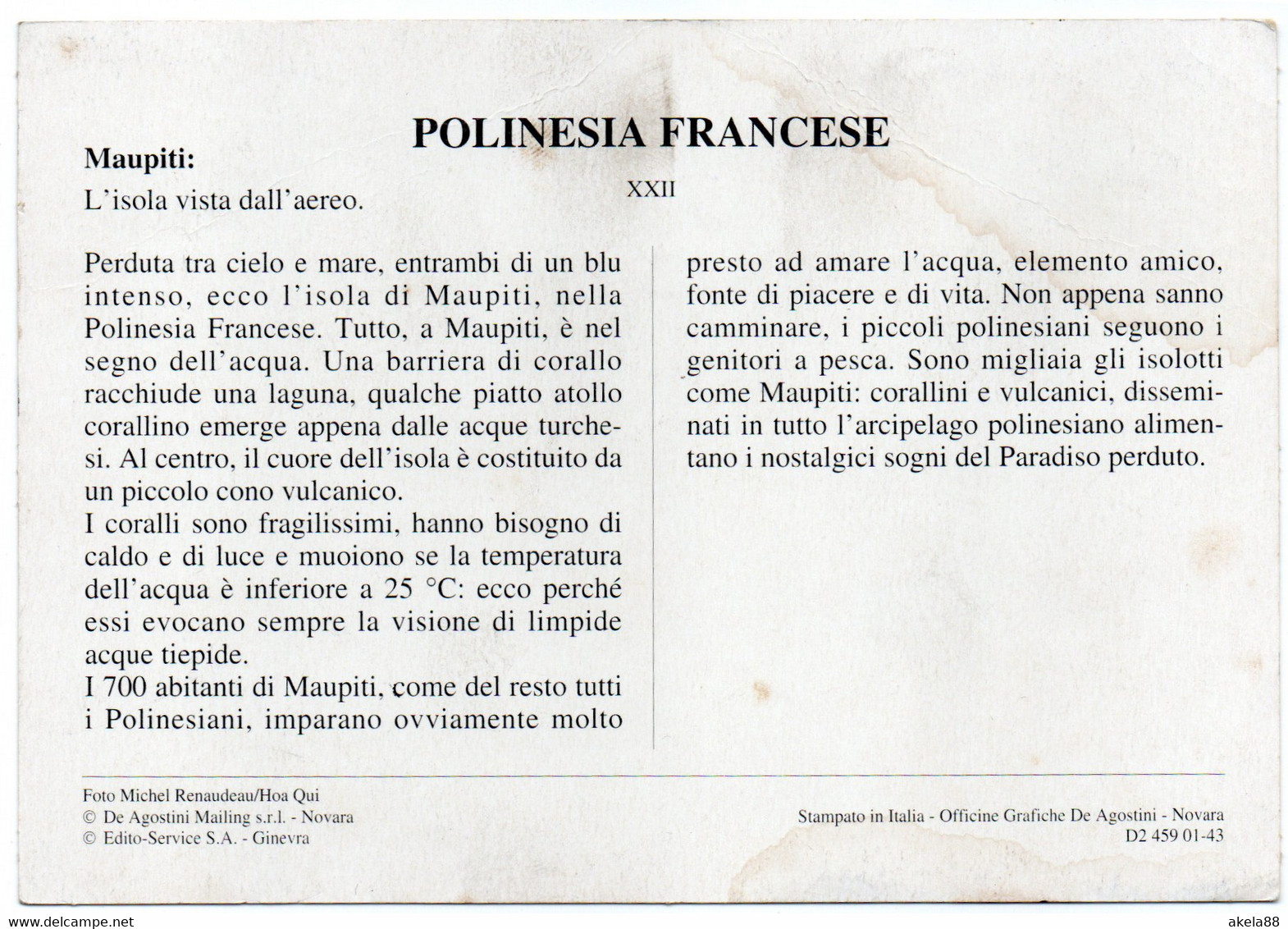 POLINESIA FRANCESE - MAUPITI - VISTA AEREA - Polynésie Française