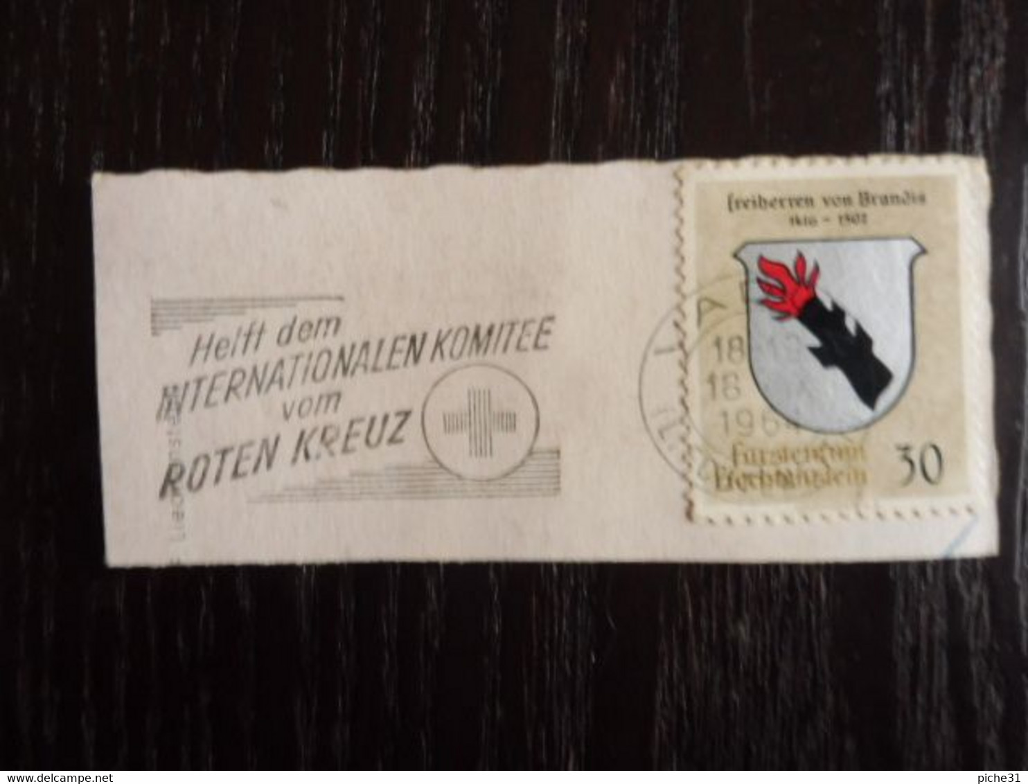 LIECHTENSTEIN - Fragment De Flamme Croix Rouge/Red Cross/Roten Kreuz - 18 IX 1964 - Maschinenstempel (EMA)