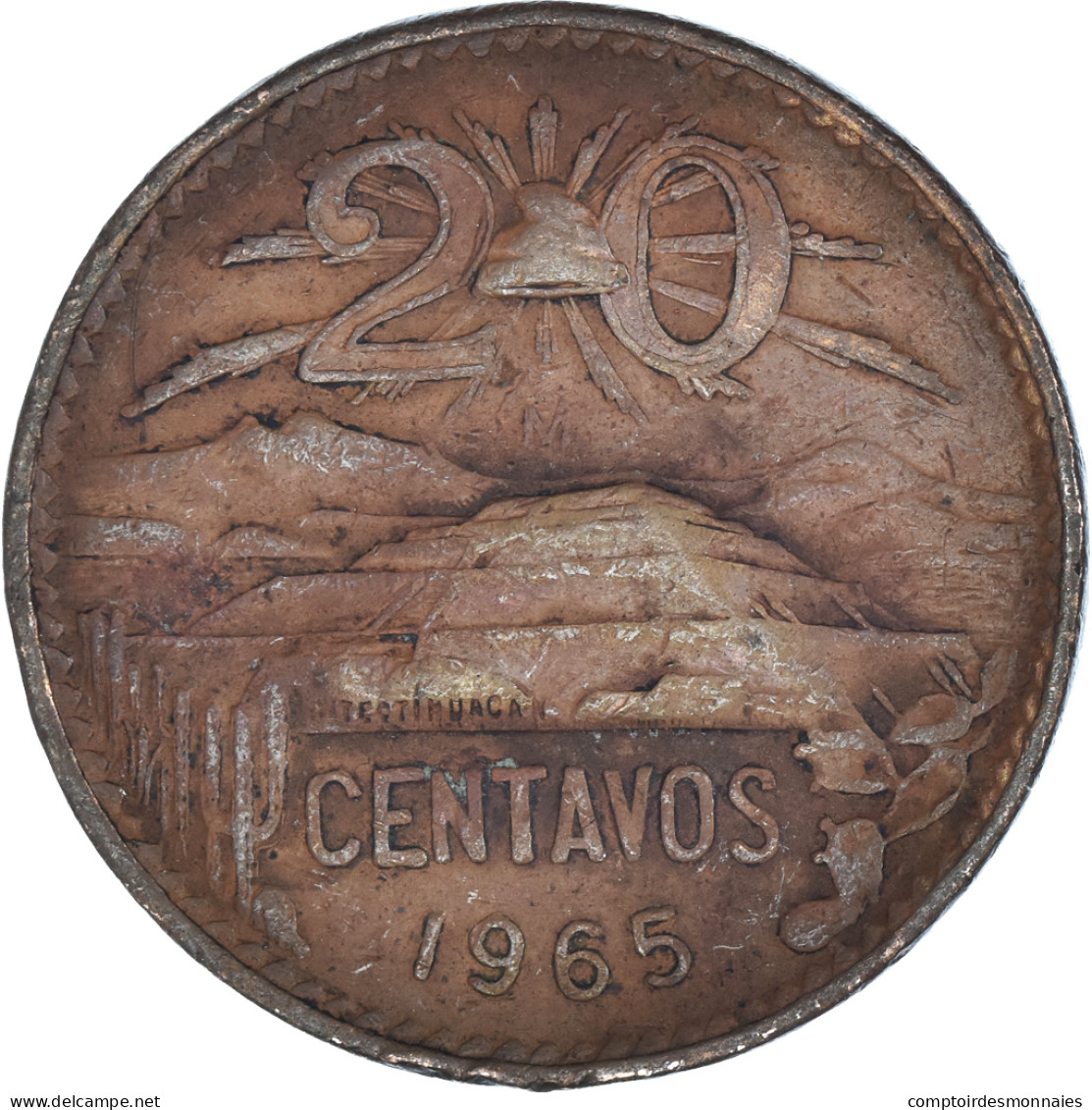 Monnaie, Mexique, 20 Centavos, 1965 - Mexique