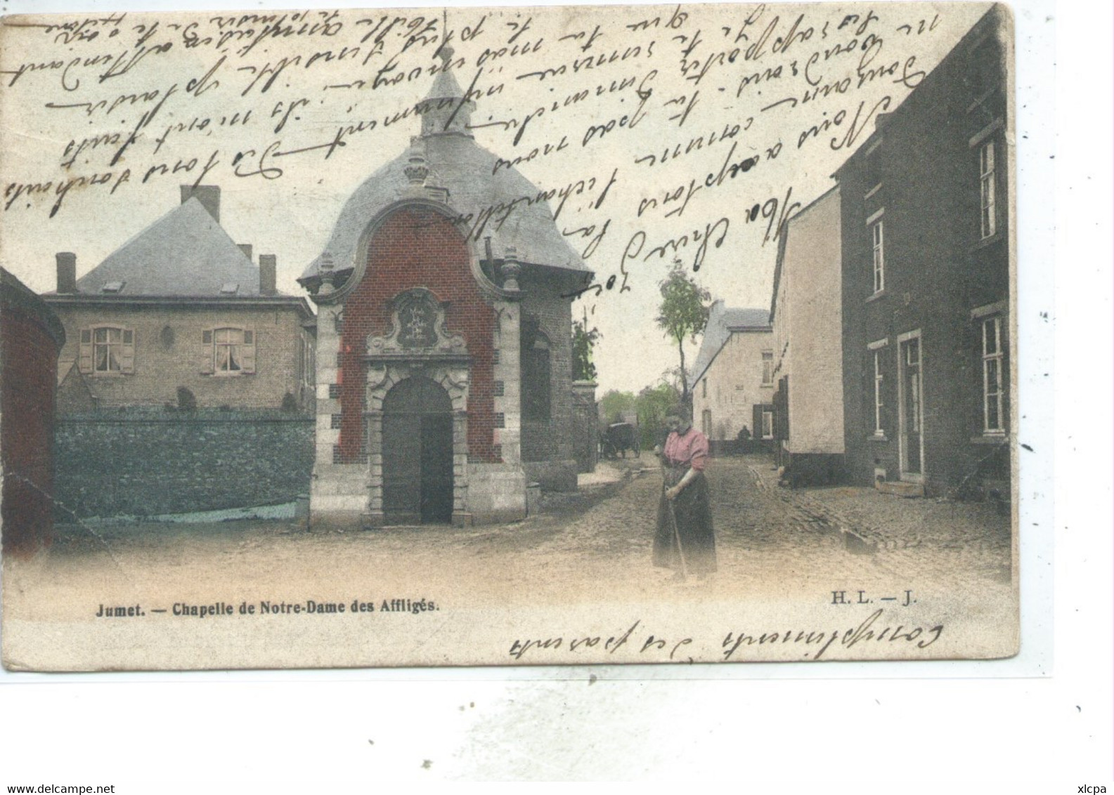 Jumet Chapelle De Notre Dame Des Affligés ( Carte Colorisée ) - Charleroi