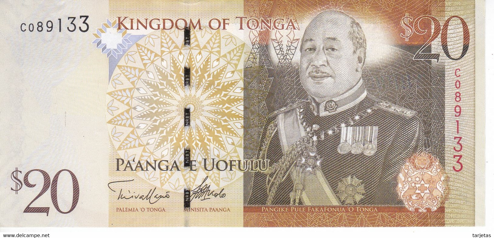 BILLETE DE TONGA DE 20 PA'ANGA DEL AÑO 2013 EN CALIDAD EBC (XF) (BANKNOTE) - Tonga