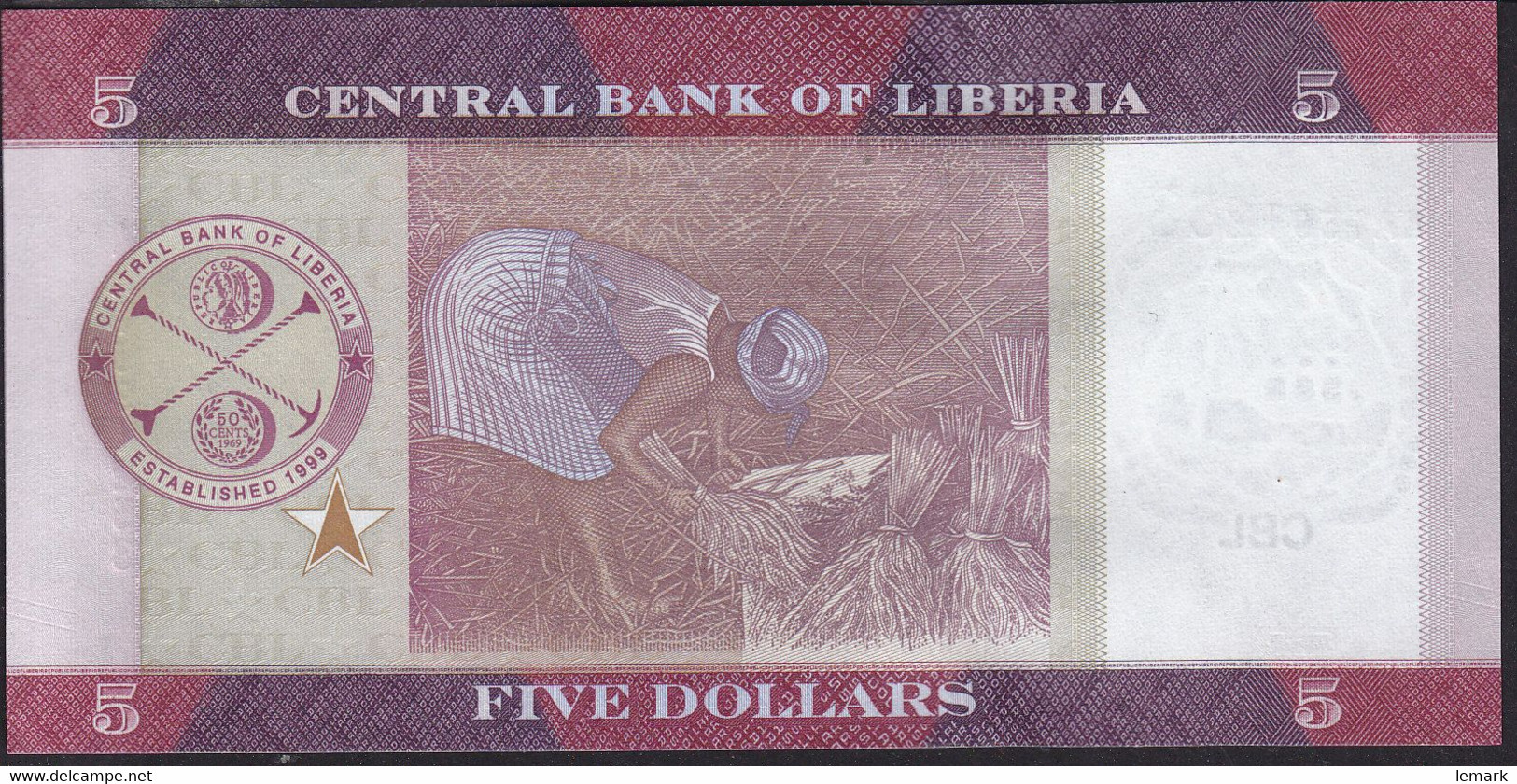 Liberia 5 Dollar 2016 P31a UNC - Liberia