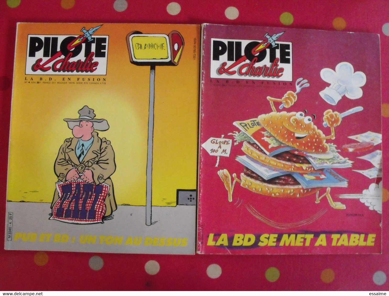 Lot De 7 Numéros Du Magazine Pilote & Charlie. 1986. N° 1, 4,5,6,7,8,9 - Pilote