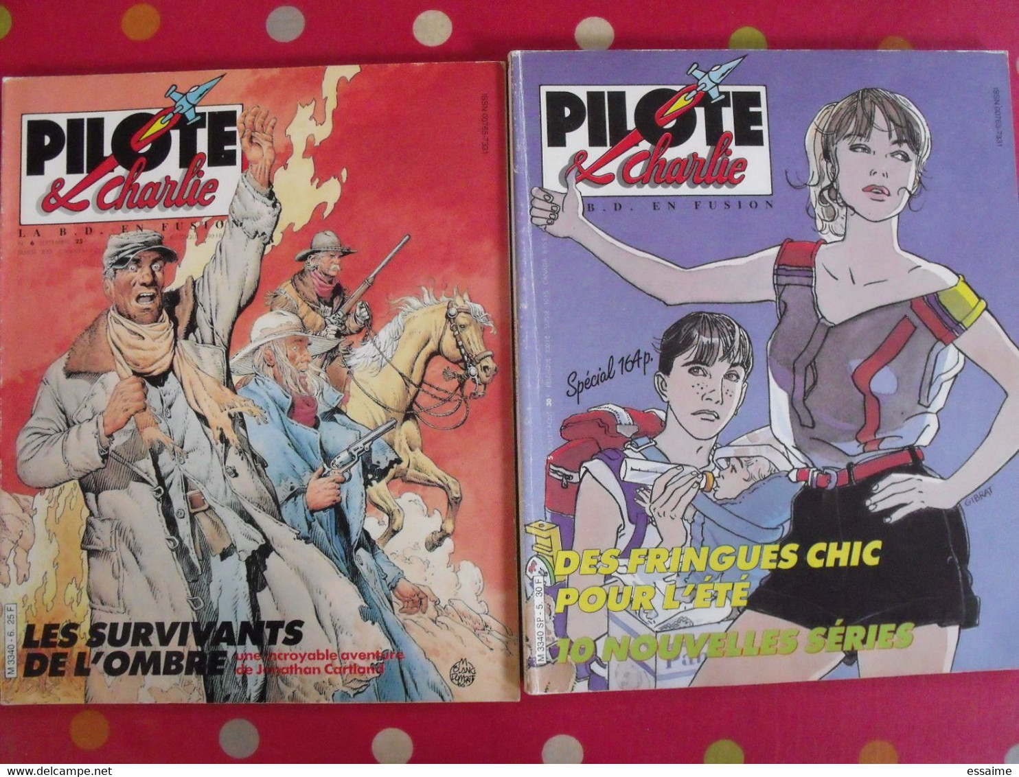 Lot De 7 Numéros Du Magazine Pilote & Charlie. 1986. N° 1, 4,5,6,7,8,9 - Pilote