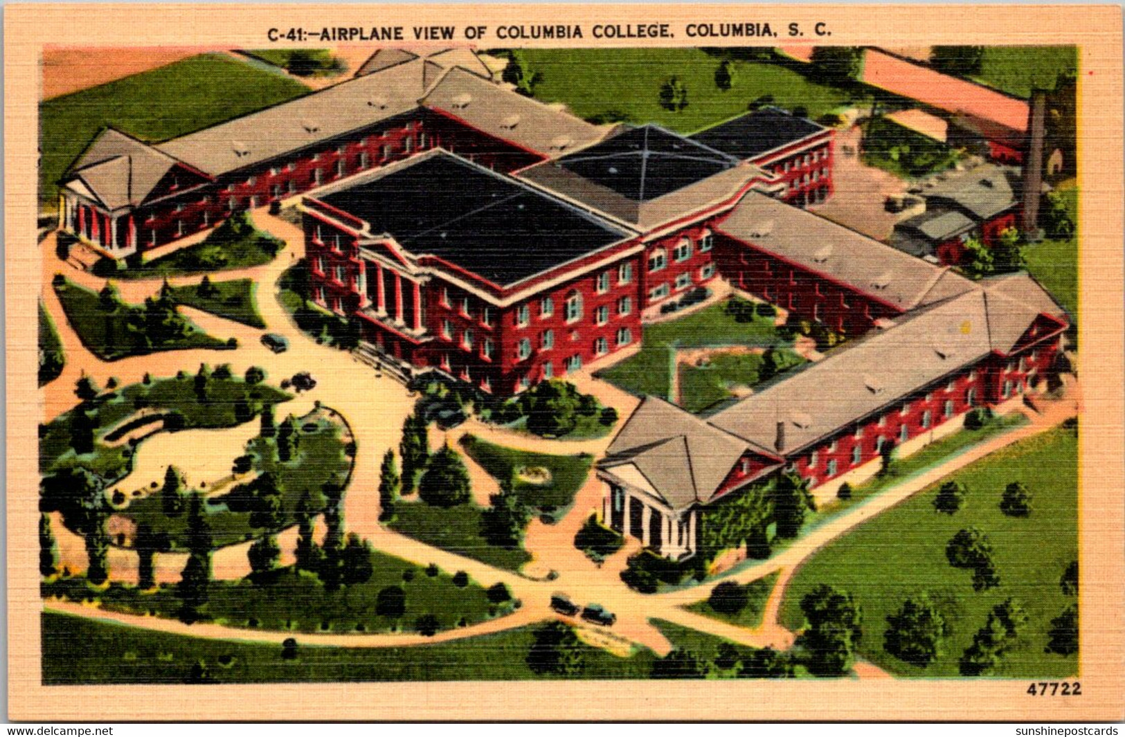 South Carolina Columbia Airplane View Of Columbia College - Columbia