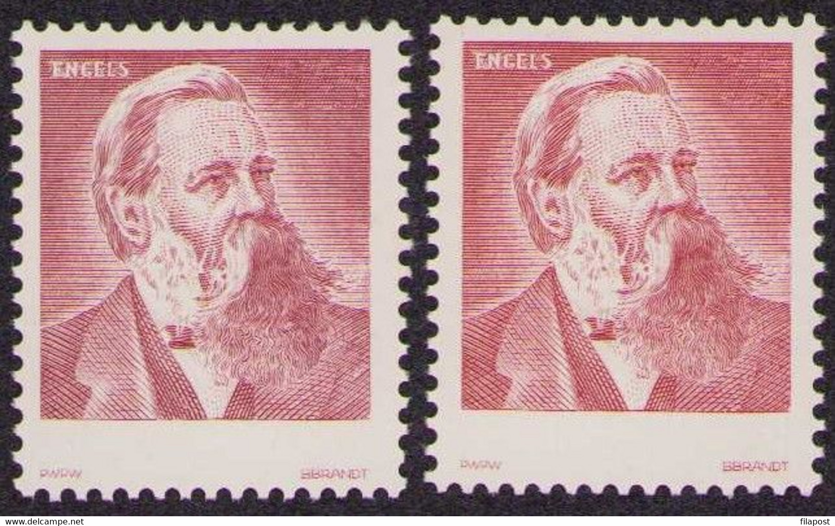 Poland 1953 Engels, Two Shades- Proof Of Print Machine Of Polish Nationality Printing House + Fotoatest Expert PZF MNH** - Errors & Oddities