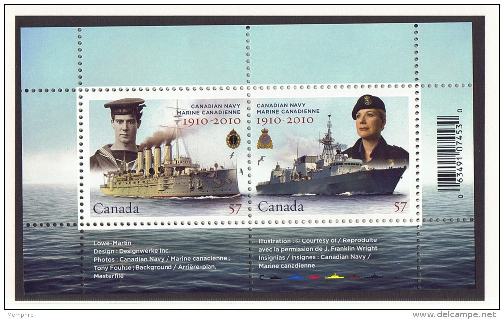 2010  Canadian Navy Centennial  Souvenir Sheet,   Sc 2384 MNH - Neufs