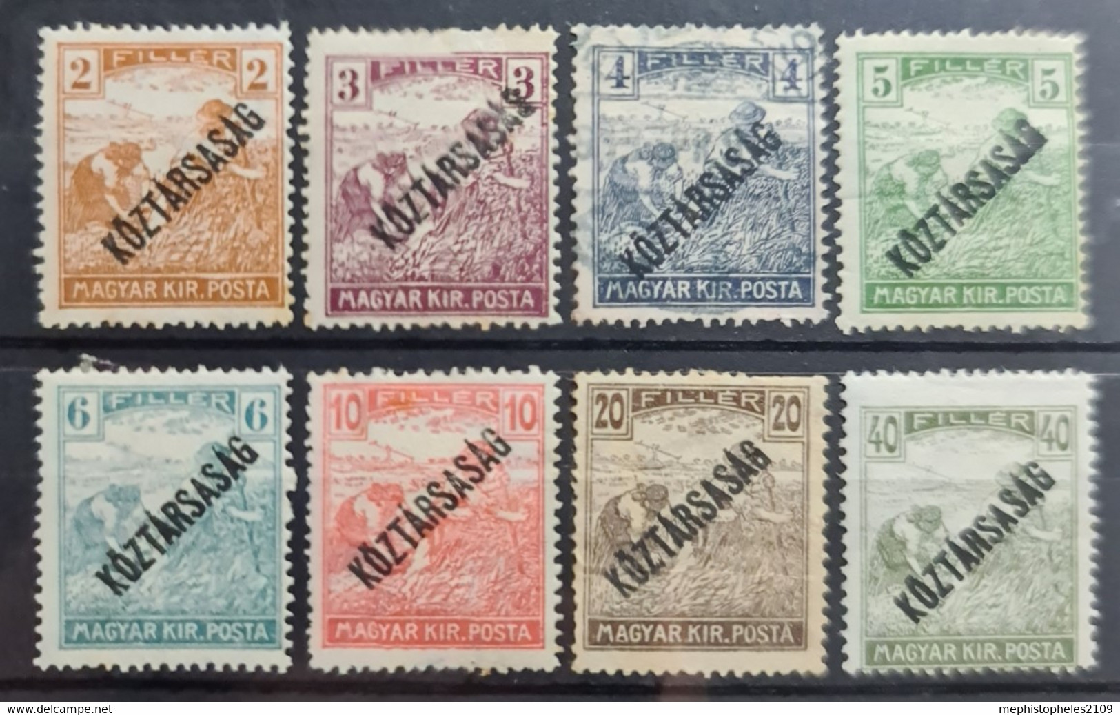 HUNGARY1918/19 - MLH/canceled - Sc# 153-162 - Oblitérés