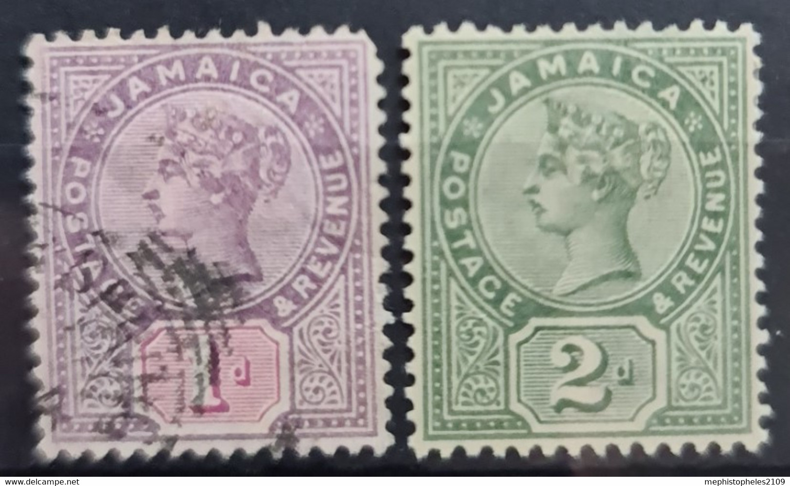 JAMAICA 1889 - Canceled - Sc# 24, 25 - Jamaica (...-1961)