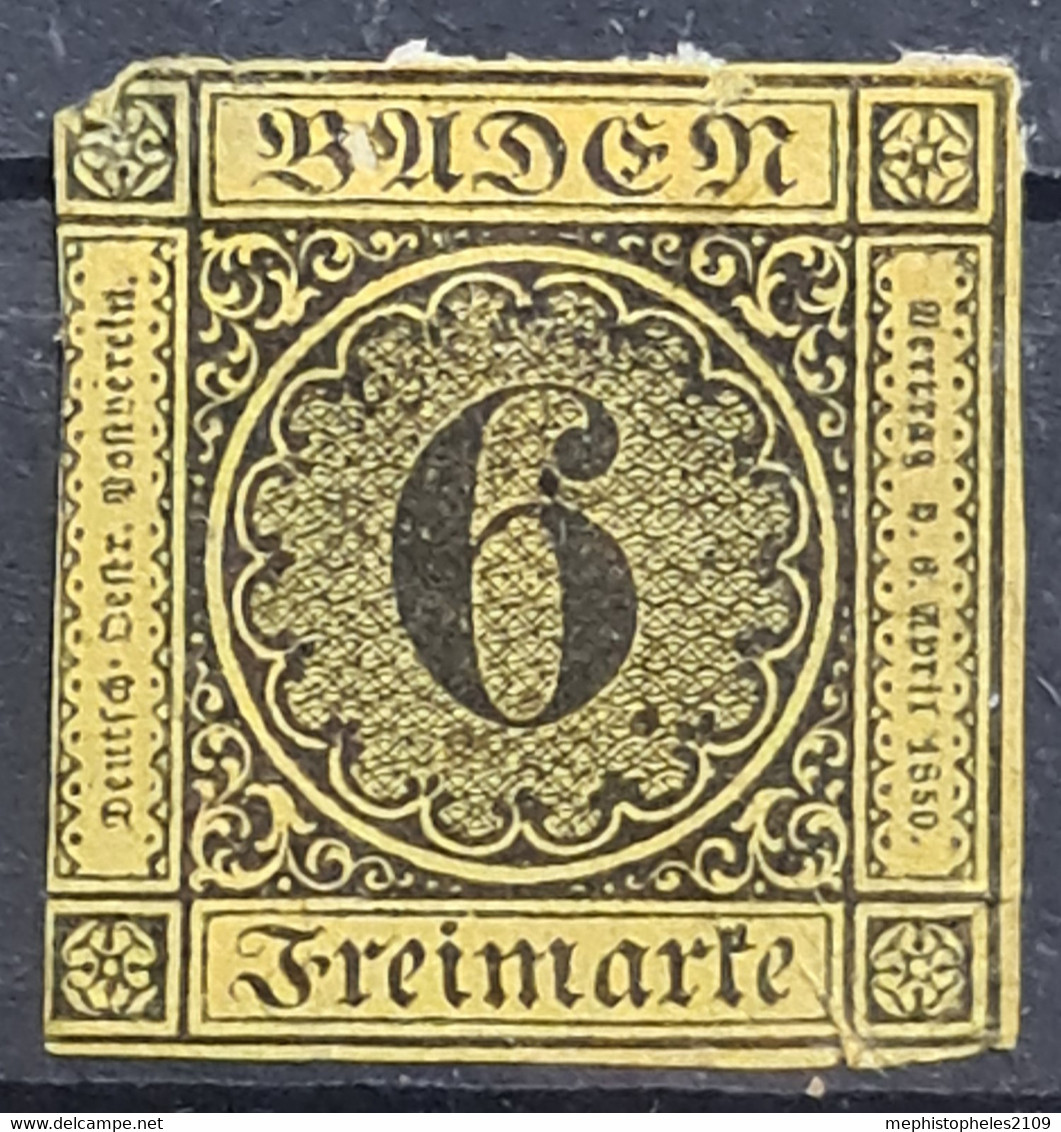 BADEN 1853 - MNG - Mi 7 - Neufs