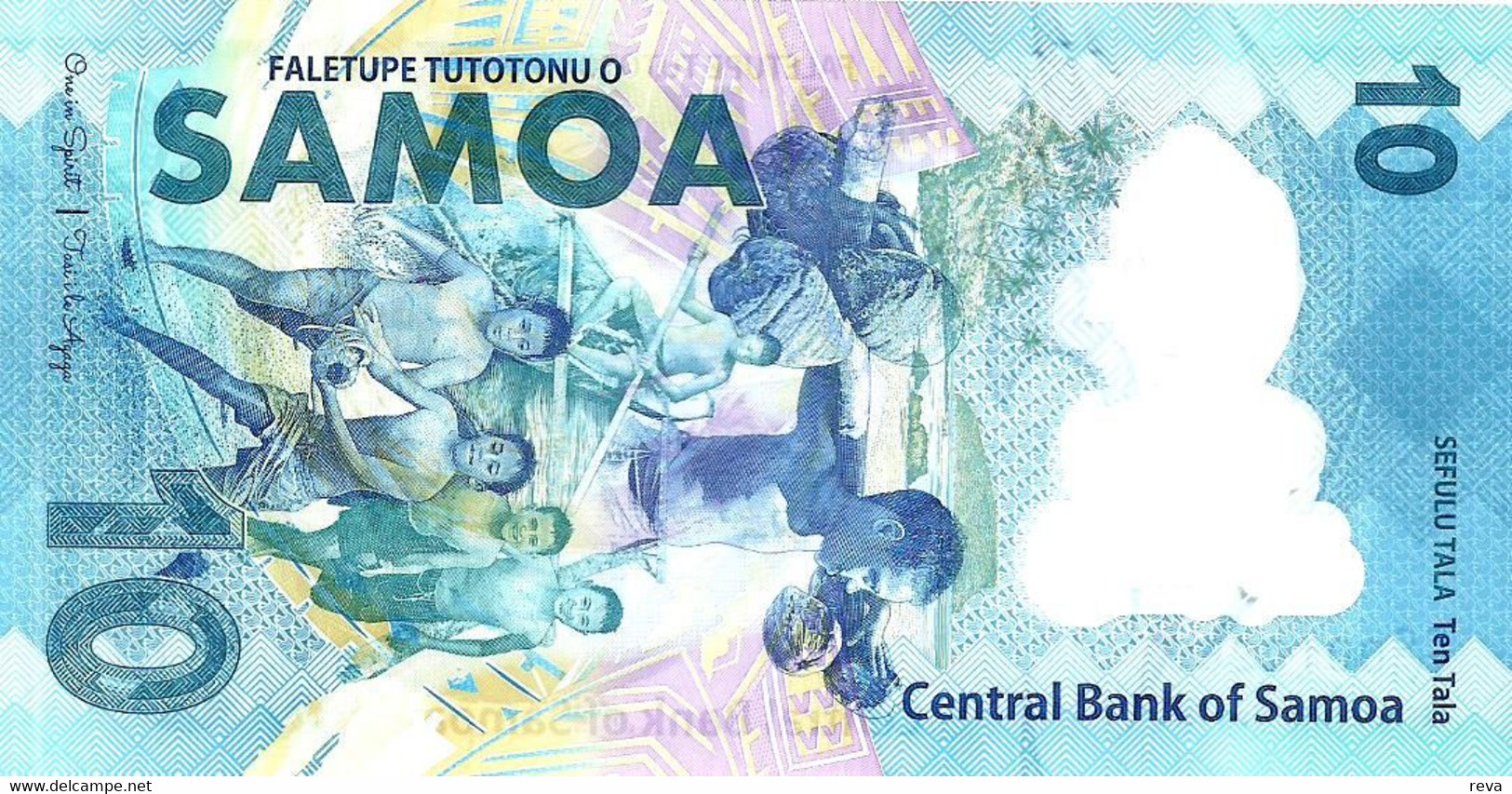 SAMOA 10 TALA POLYMER BLUE GAMES SPORT WOMAN FRONT CHILDREN BACK UNC ND(2019) P.45 READ DECRIPTION !! - Samoa