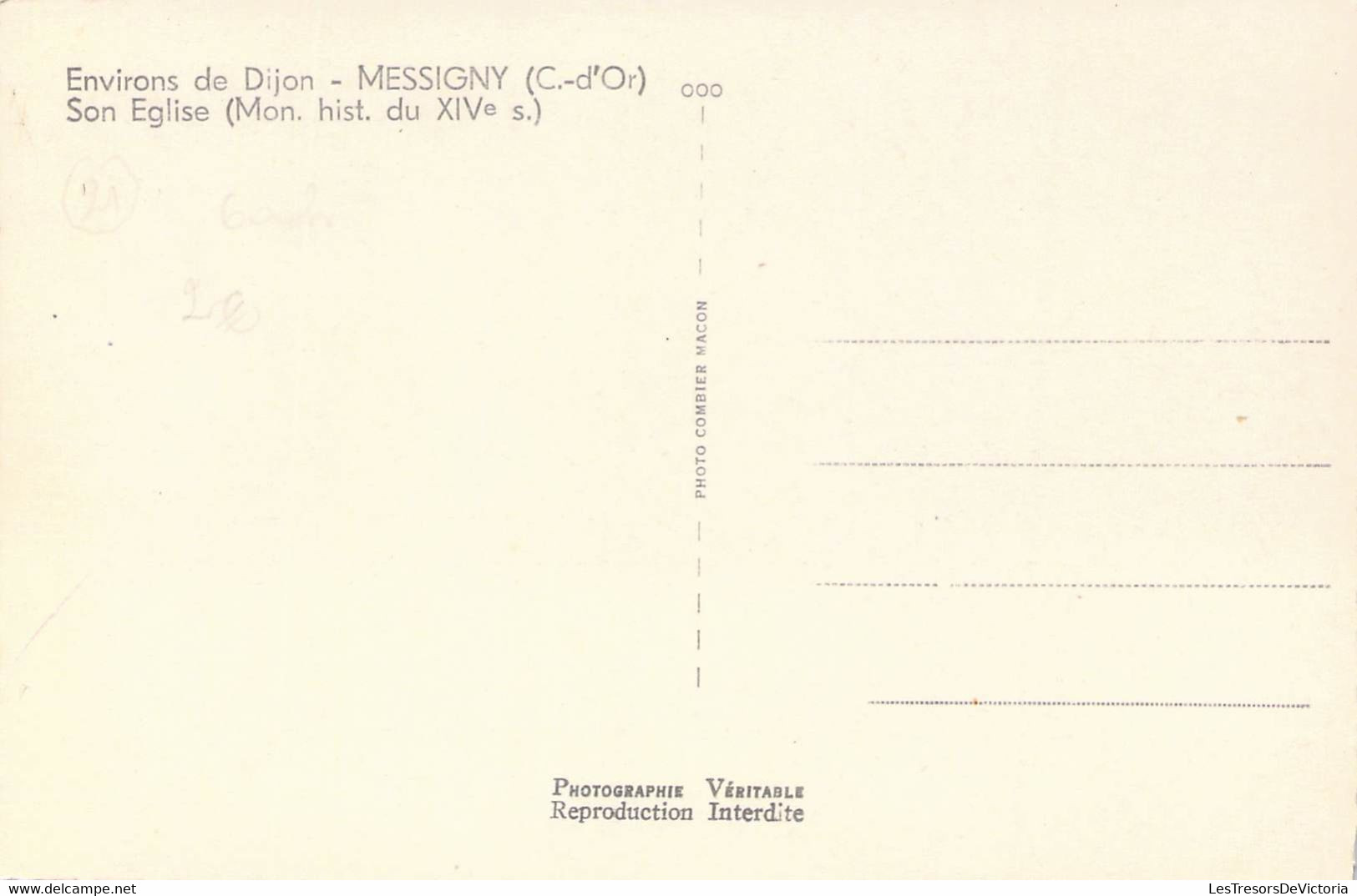 CPA - 21 - MESSIGNY - Son église  - Combier MACON - CIM - - Other & Unclassified