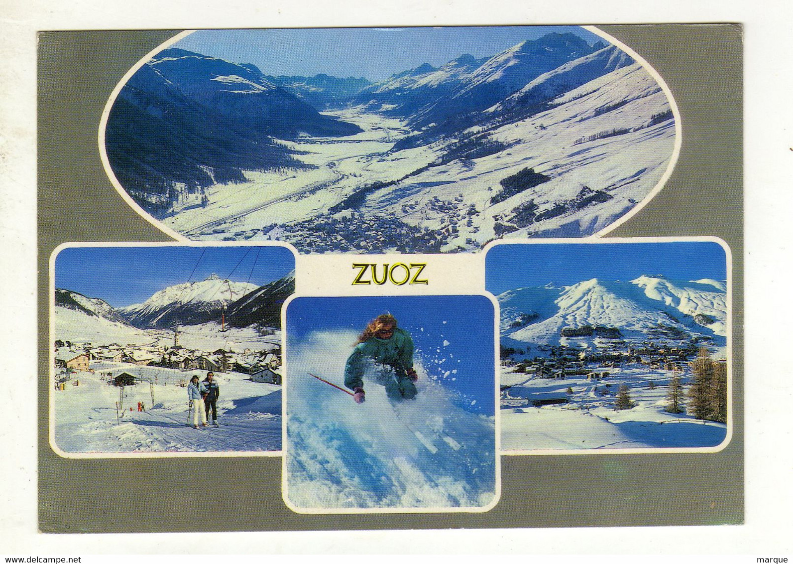 Cpm N° 10082 ZUOZ Blick Gegen Madulain La Punt Samedan Saint Moritz Skigebiet Pizzet Albanas Und Crasta - Madulain