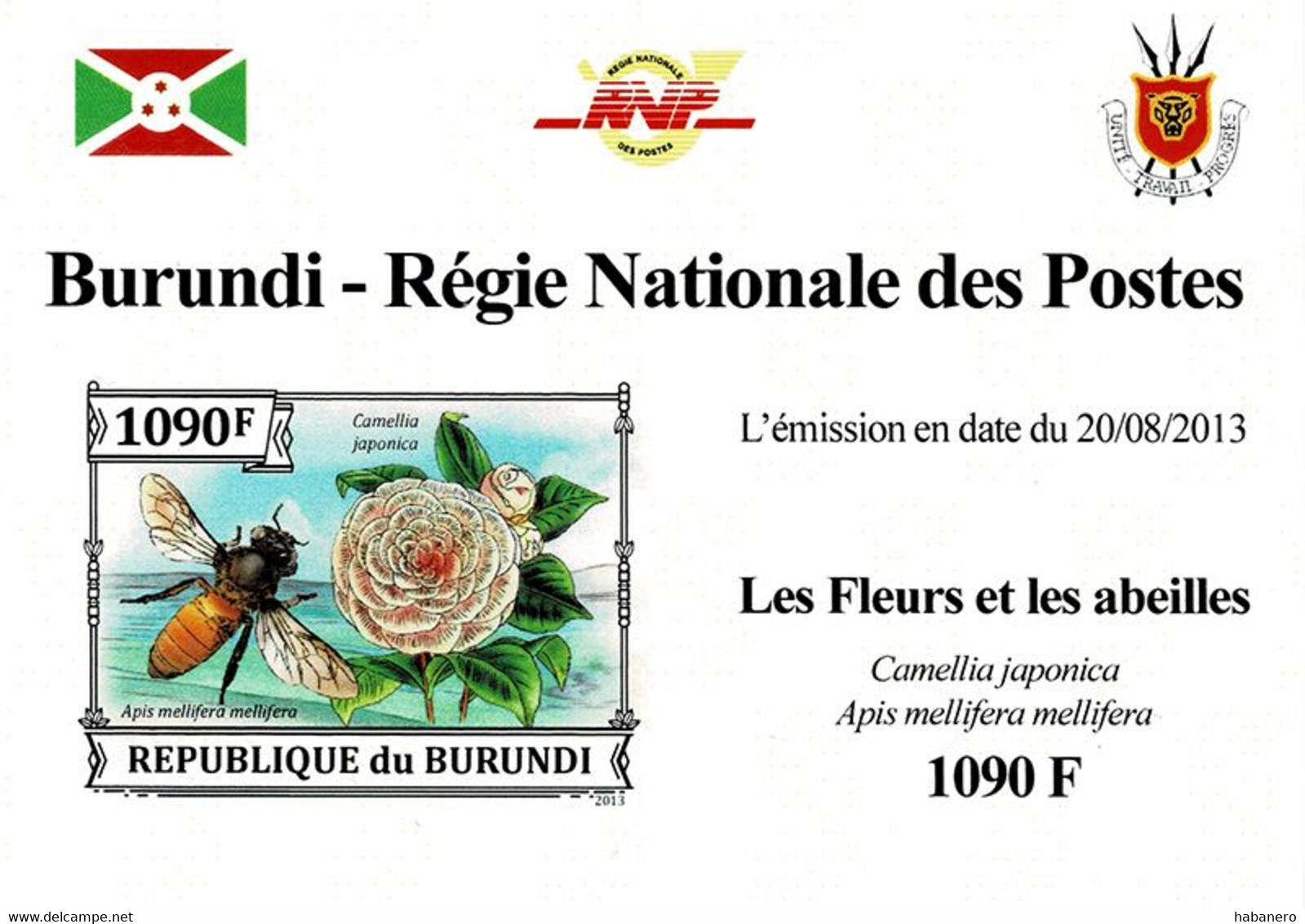 BURUNDI 2013 Mi 3288B EUROPEAN DARK BEE MINT IMPERFORATED MINIATURE SHEET ** - Blocchi & Foglietti