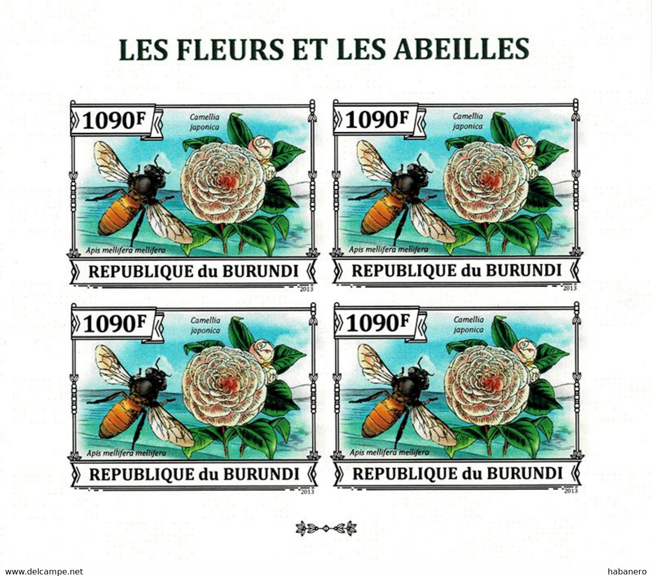 BURUNDI 2013 Mi 3288B KLB EUROPEAN DARK BEE MINT IMPERFORATED MINIATURE SHEET ** - Blocks & Kleinbögen