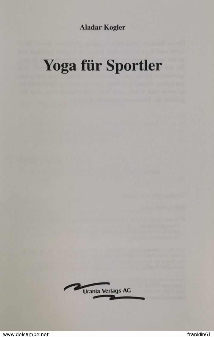 Yoga Für Sportler. - Sport