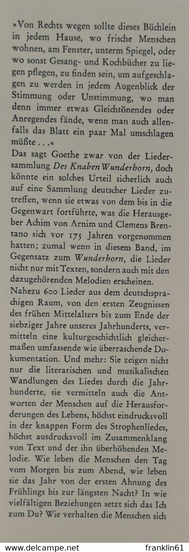 Deutsche Lieder. Texte Und Melodien. - Musica