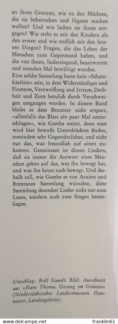 Deutsche Lieder. Texte Und Melodien. - Musik