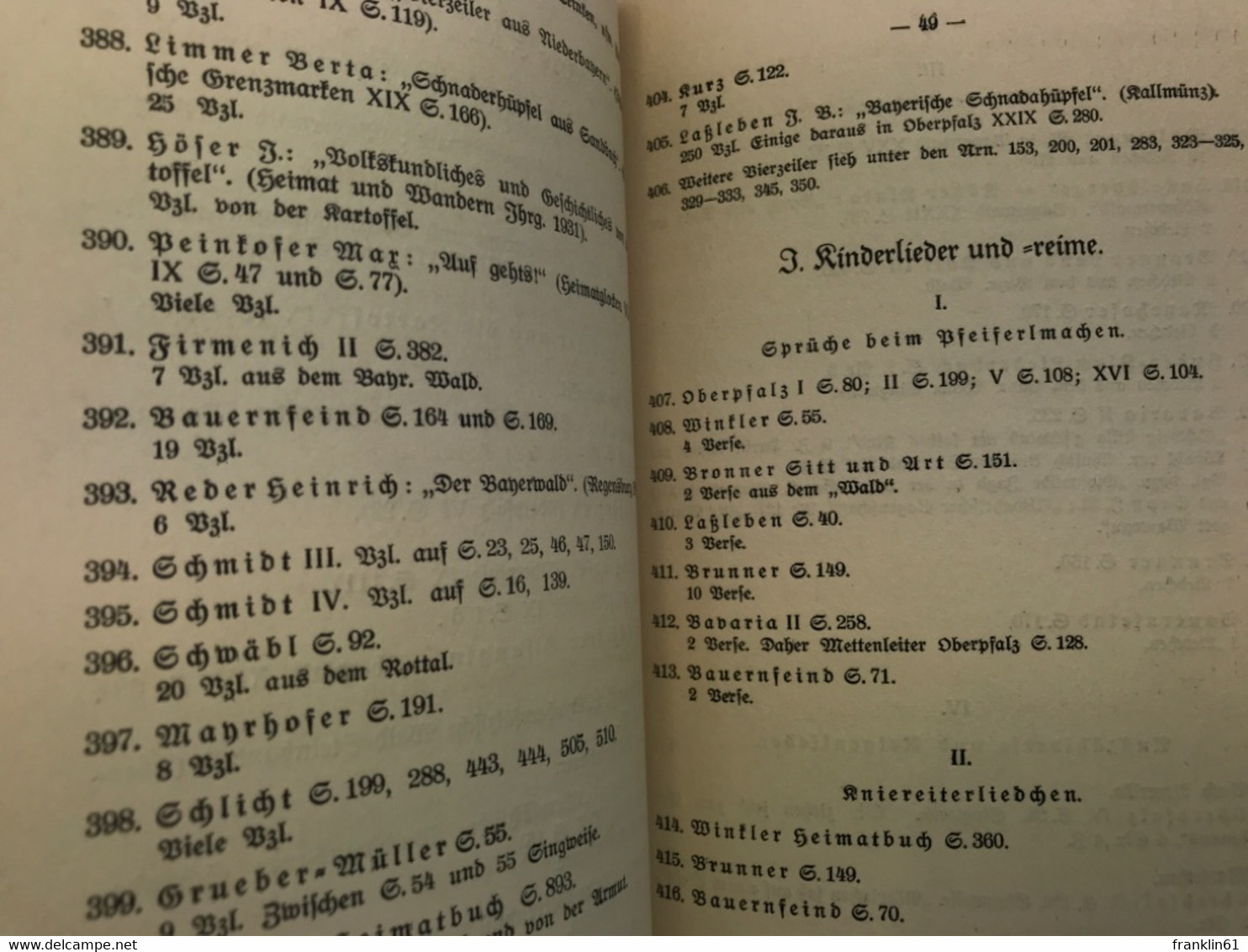 Bibliographie Des Volksliedes Im Nordöstlichen Altbayern. - Musica