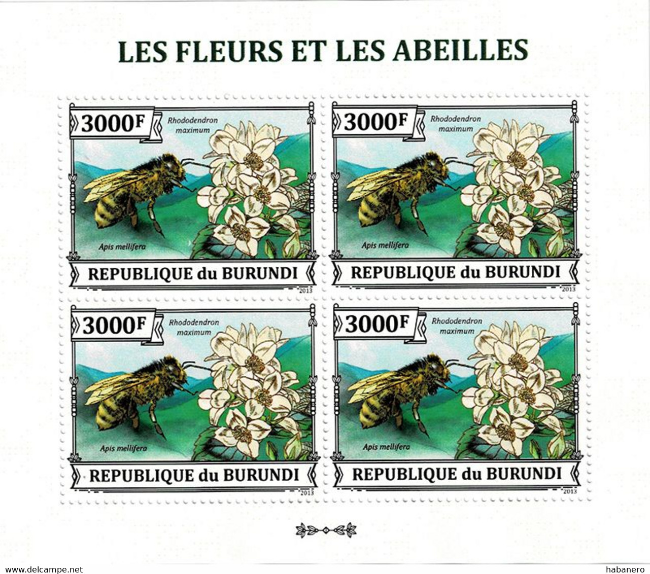 BURUNDI 2013 Mi 3290A KLB WESTERN HONEY BEE MINT MINIATURE SHEET ** - Blocs-feuillets