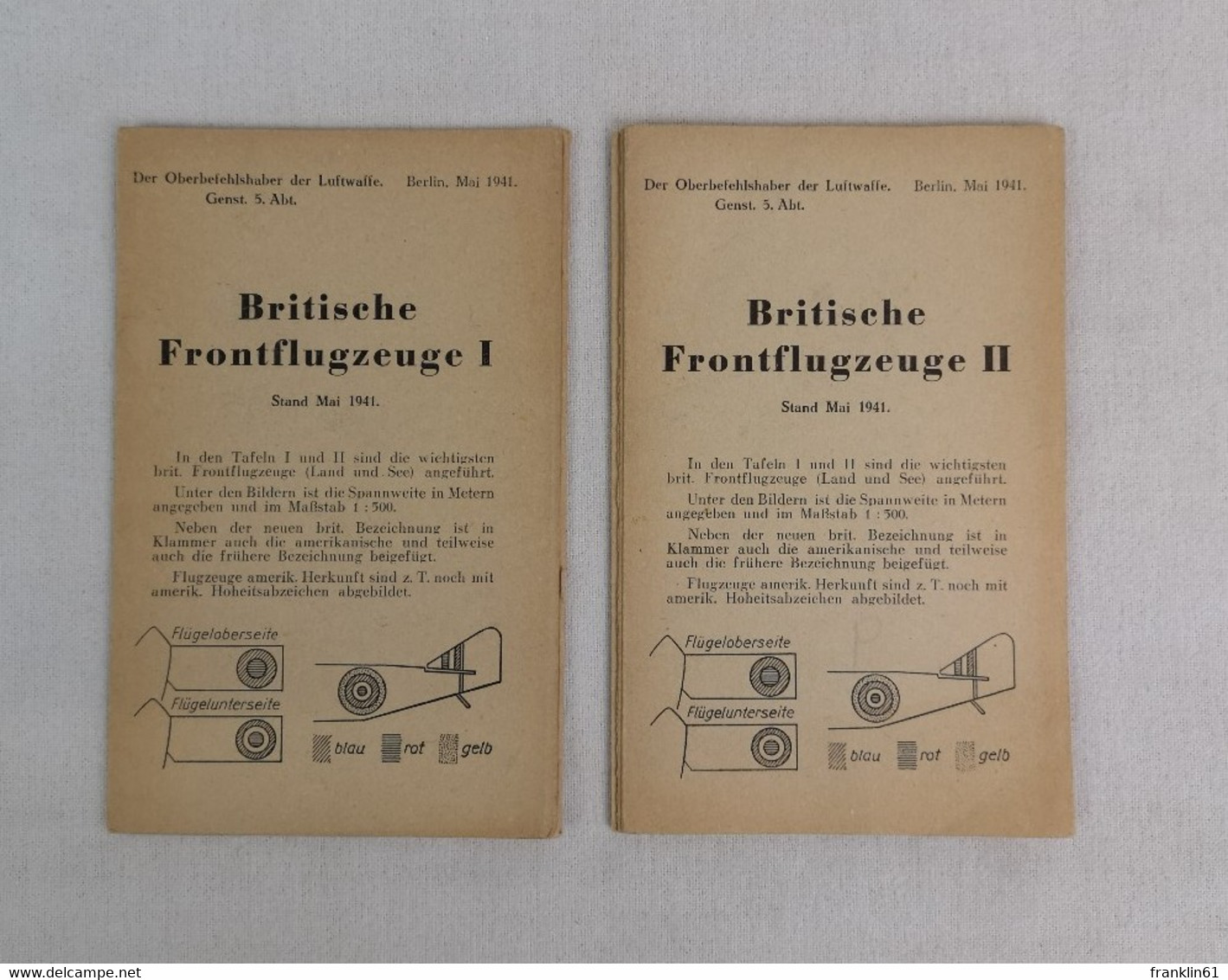 Britische Frontflugzeuge I. Und II.. - Polizie & Militari