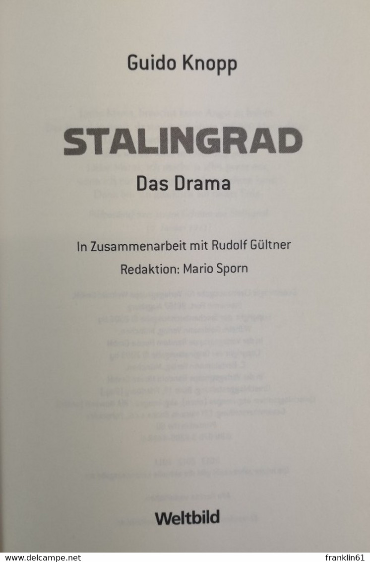 Stalingrad. Das Drama. - 5. Guerres Mondiales