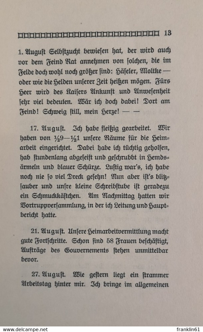 Geradeaus Und Geradedurch! Tagebuch Von Wilhelm Hötzel, - 5. World Wars