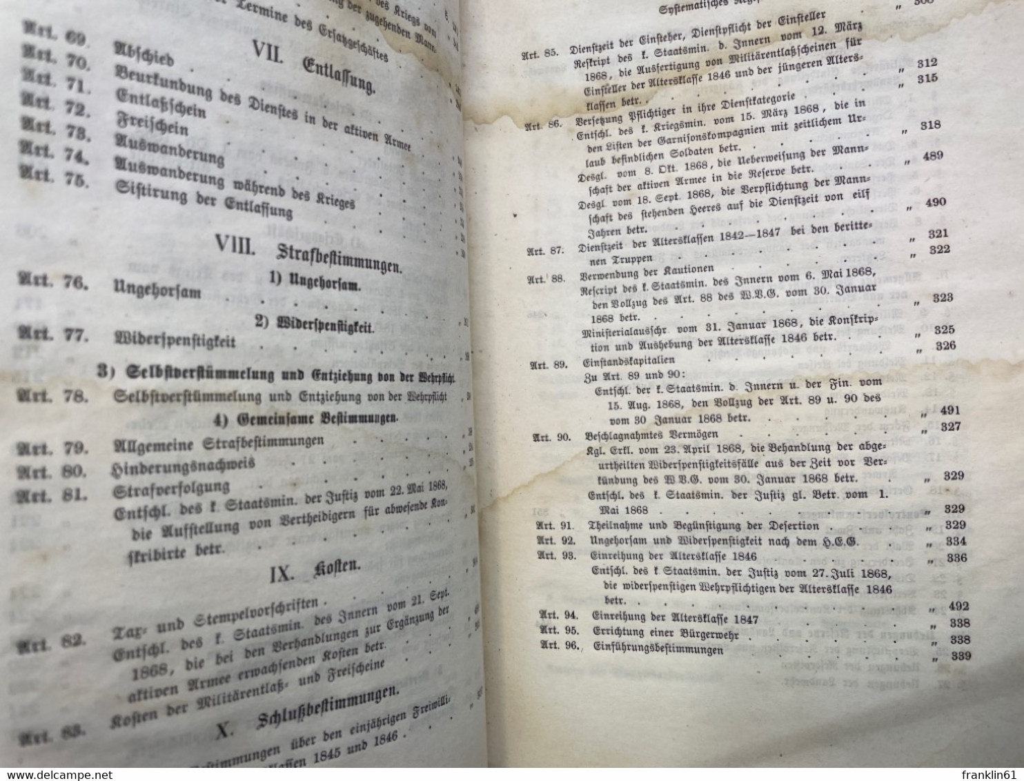 Gesetz vom 30.Januar 1868, die Wehrverfassung betreffend, mit Erläuterungen.