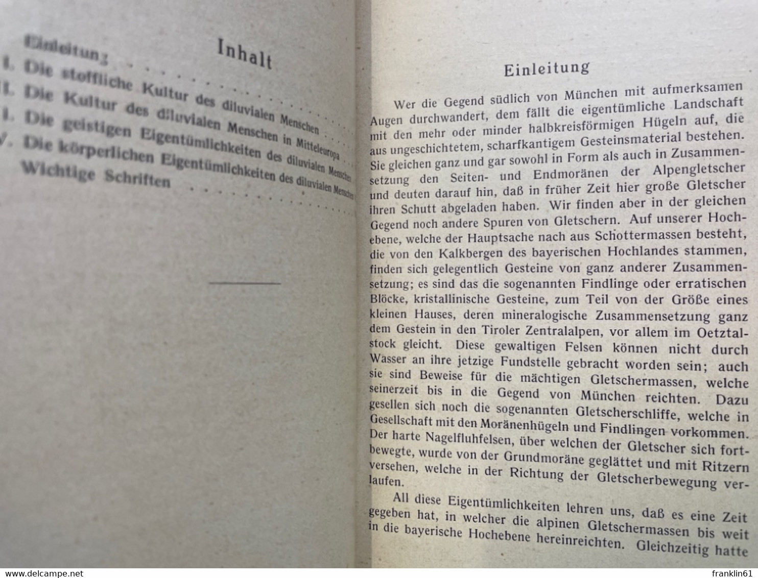 Der Diluviale Mensch In Europa. - Archäologie