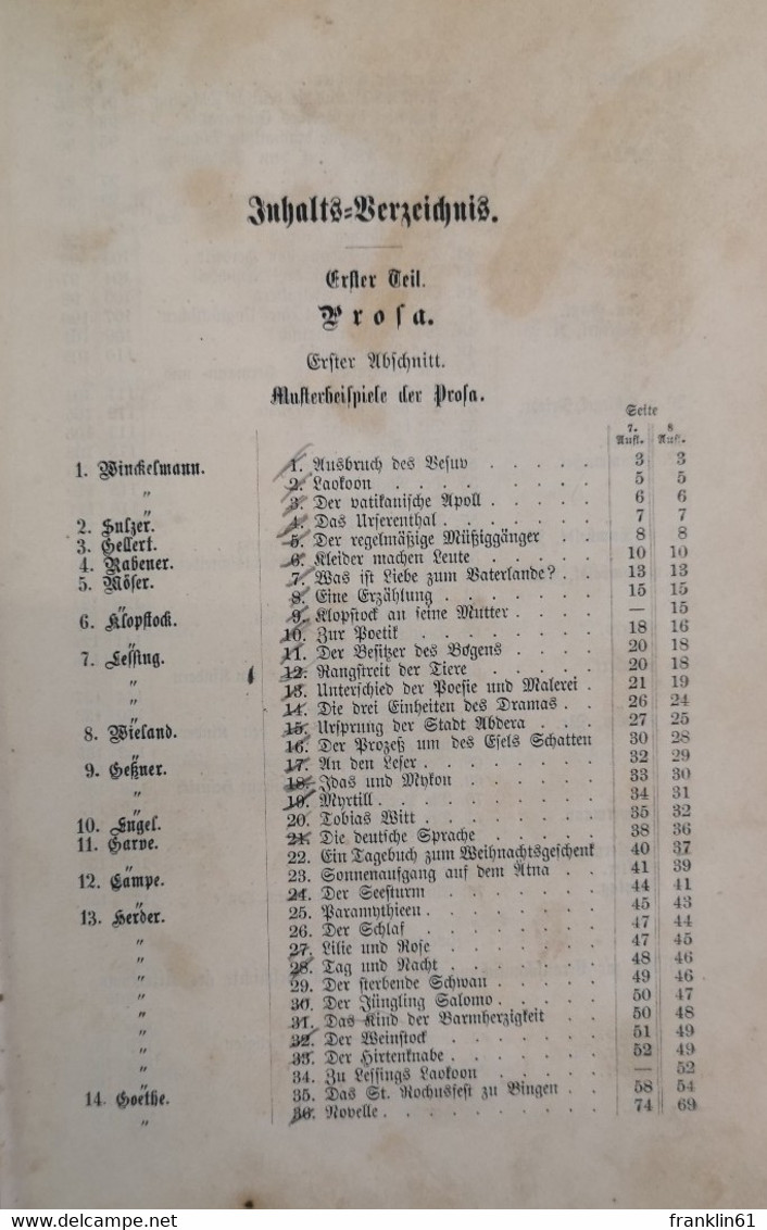 Deutsches Lesebuch. Zweiter Teil. Für Die Mittleren Klassen Höherer Lehranstalten Einschließlich Secunda. - Schulbücher