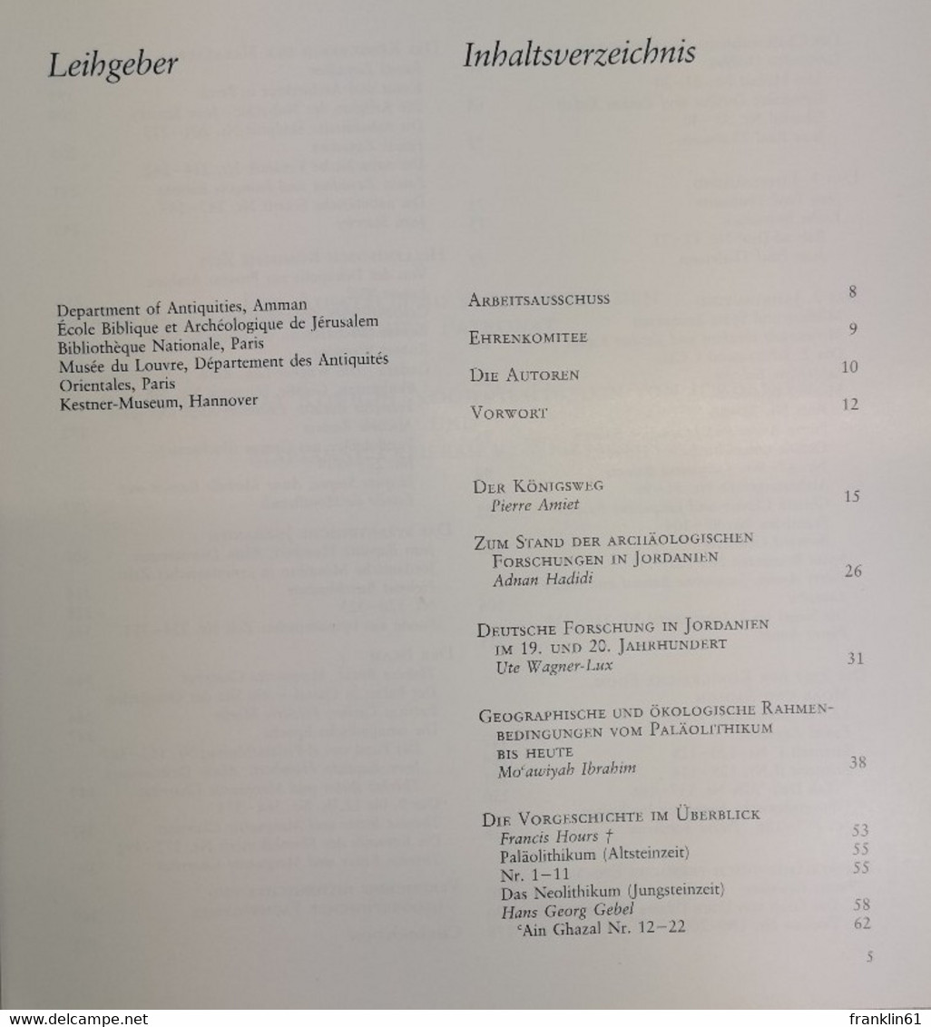 Der Königsweg. 9000 Jahre Kunst Und Kultur In Jordanien Und Palästina. - Archäologie