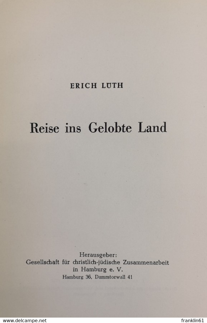 Reise Ins Gelobte Land. - Giudaismo