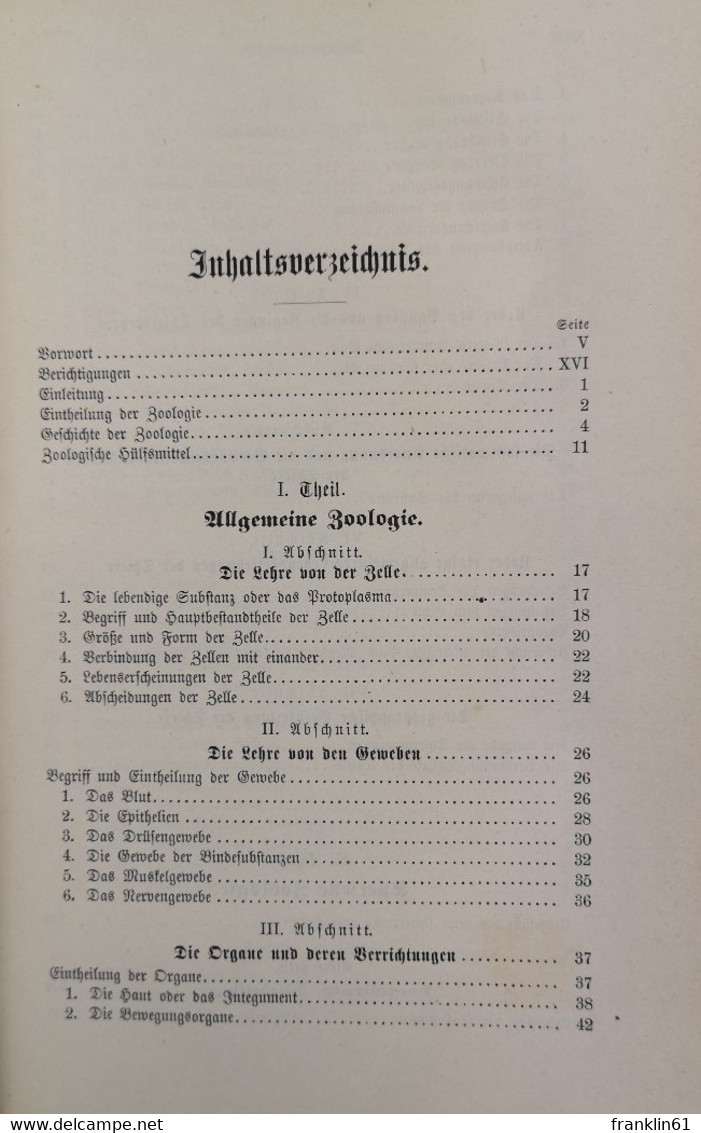 Synopsis Der Drei Naturreiche. Thierkunde. Ein Handbuch Für Höhere Lehranstalten. Erster Theil. Zoologie. Erst - Lexika