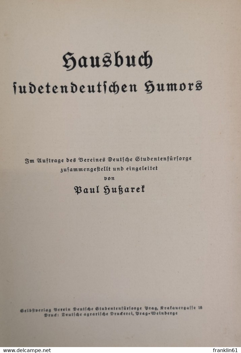 Hausbuch Sudetendeutschen Humors. - Humour