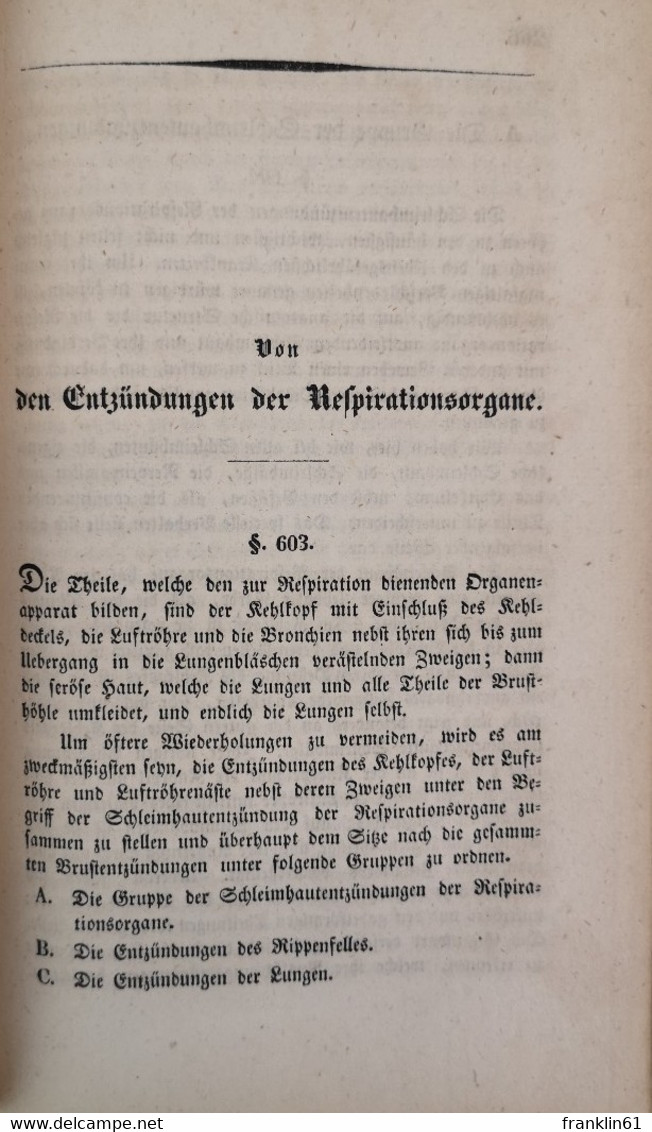 Die Lehre Von Den Entzündungen Nach Dem Jetzigen Standpunkte Der Medicinischen Erfahrung - Gezondheid & Medicijnen