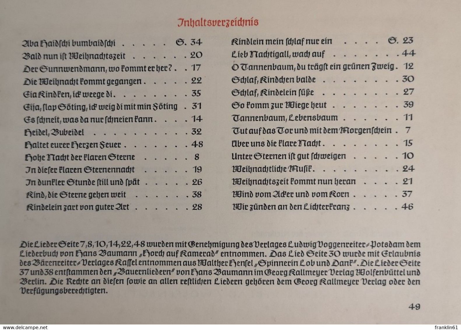 Lieder Zur Weihnachtszeit.  Instrumentalausgabe. - Musica