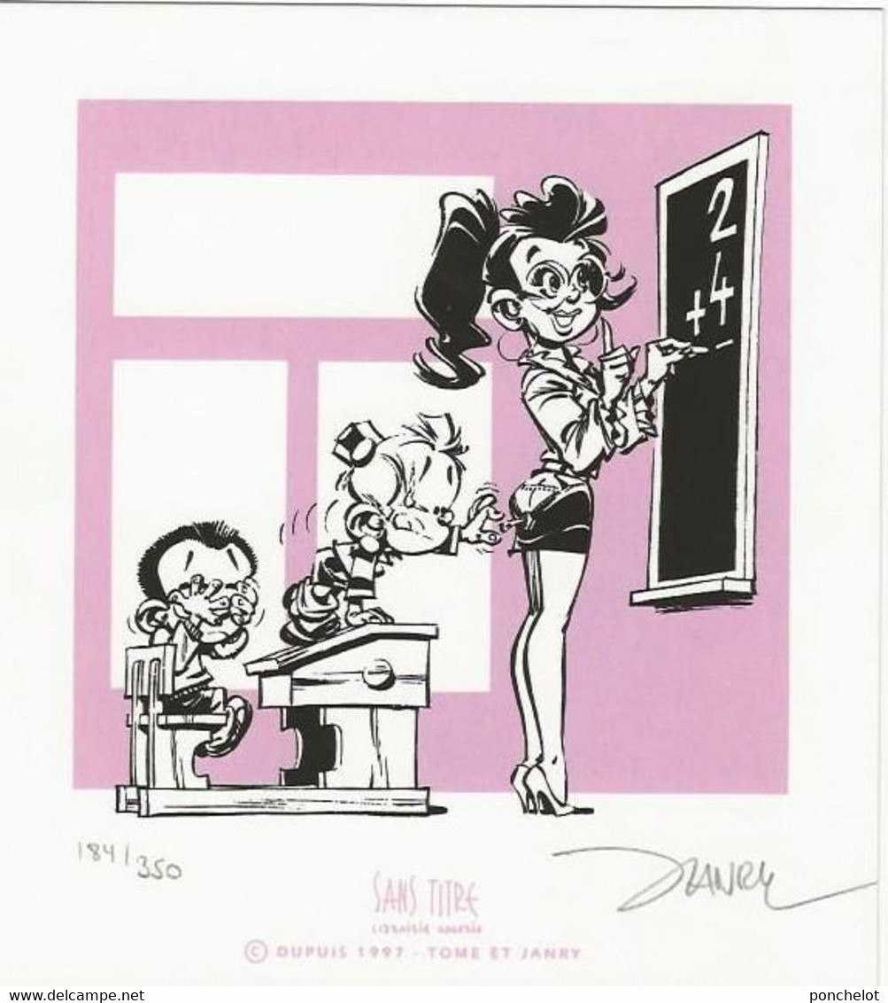 BD  LE PETIT SPIROU Ex Libris JANRY ET TOME Librairie SANS TITRE N/S 184/350 - Illustrateurs J - L