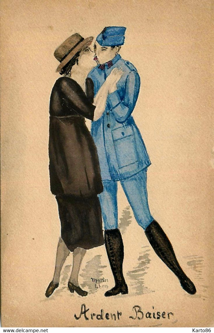 Mode & Militaria WW1 Guerre 14/18 War * CPA ORIGINAL Illustrateur Moriss Lhem * Femme Et Soldat Militaire - Mode