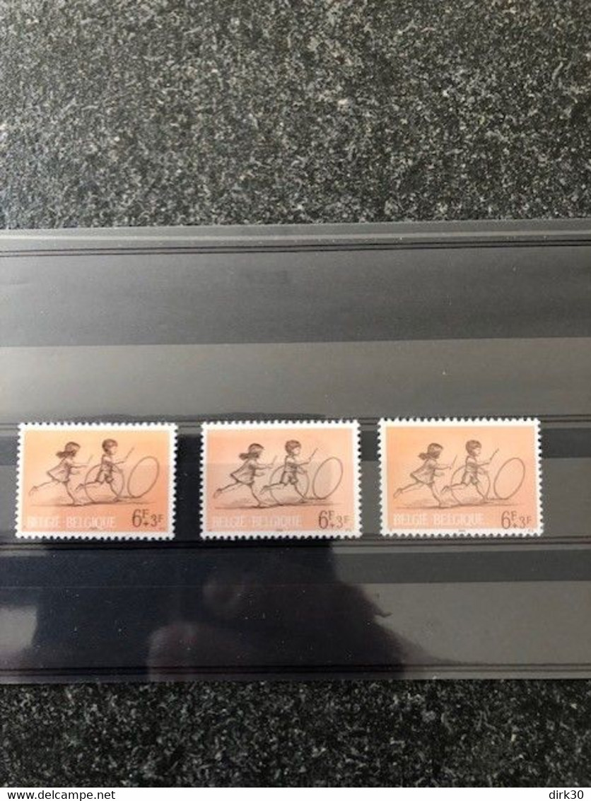 Belgie 1966 1402 Curiositeit Nuance & Jaartal 1966 Binnen En Buiten Kader MNH - Sin Clasificación