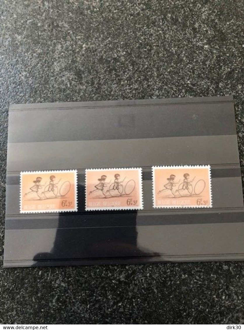 Belgie 1966 1402 Curiositeit Nuance & Jaartal 1966 Binnen En Buiten Kader MNH - Sin Clasificación