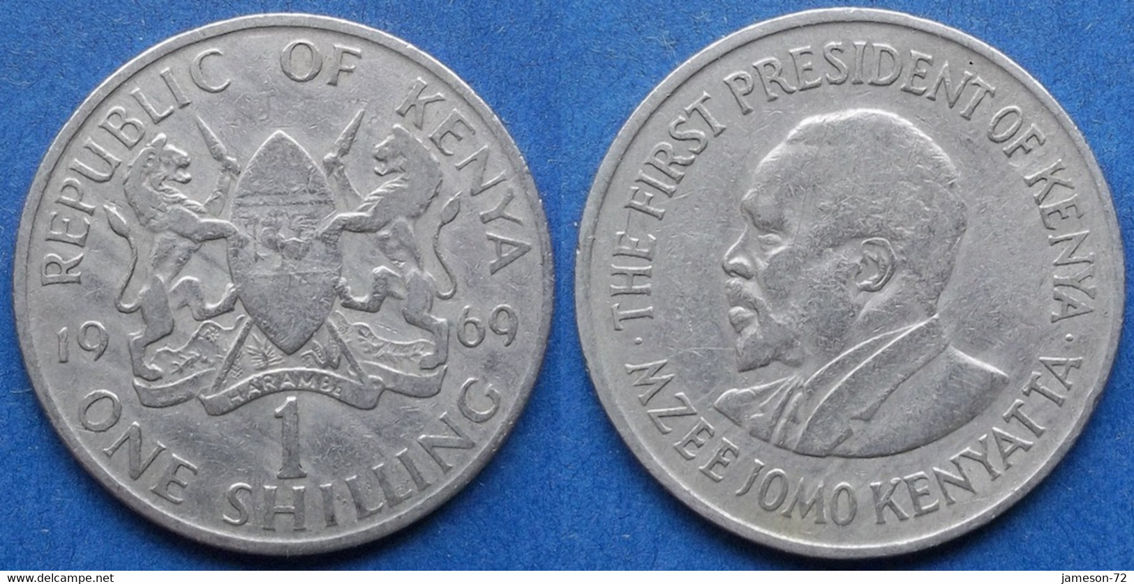 KENYA - 1 Shilling 1969 KM# 14 Republic (1964) - Edelweiss Coins - Kenya